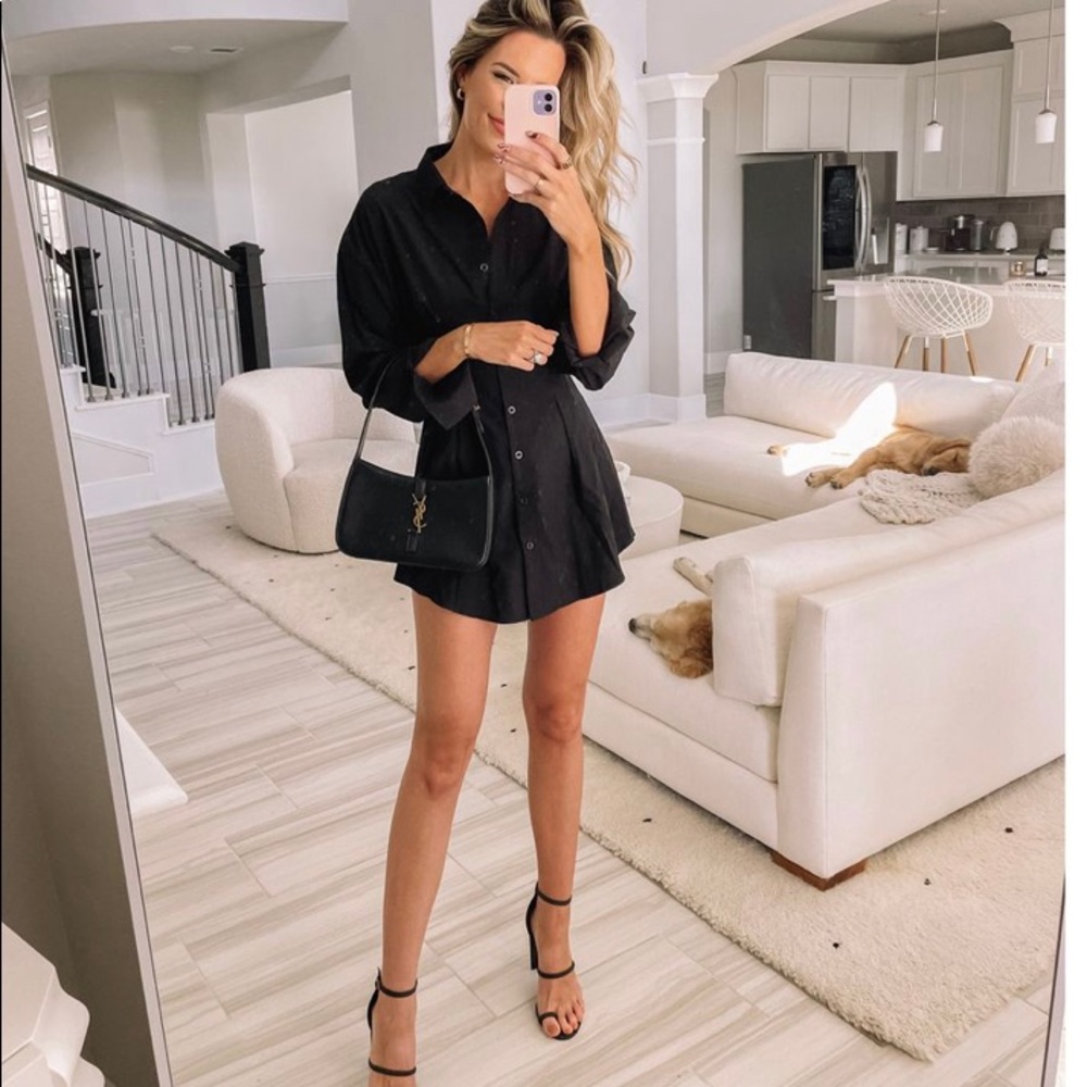 PRICELESS ALL OF ME BLACK BUTTON DOWN SHIRT DRESS